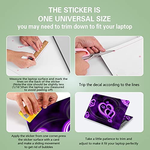 Purple Hearts Fashion 11.6 12.1 13 13.3 14 15 15.4 15.6 inches Netbook Laptop Skin Sticker Cover Reusable Protector for 11.6-15.6 Inch Chromebook Skin - color: YNEK-136