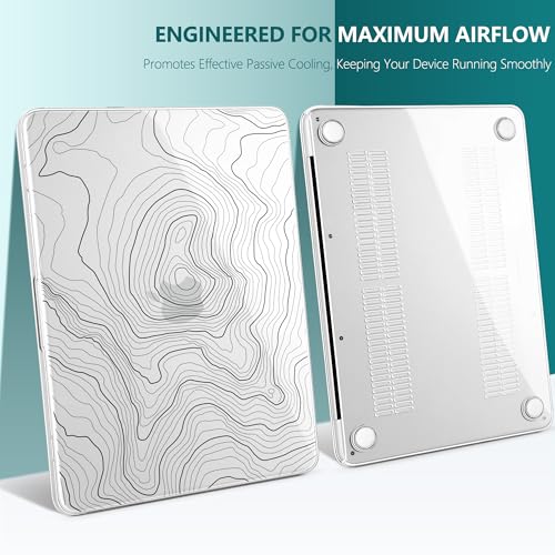 for MacBook Neo 13 Inch Case 2026 (Model A3404, A18 Pro chip), Stylish Pattern Protective Hard Shell with Screen Protector, Keyboard Cover & USB-C Adapter - Clear Maps - color: Clear Maps