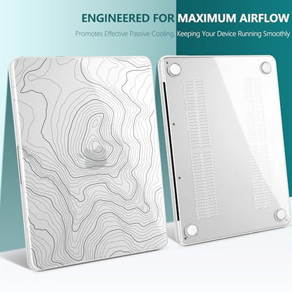 for MacBook Neo 13 Inch Case 2026 (Model A3404, A18 Pro chip), Stylish Pattern Protective Hard Shell with Screen Protector, Keyboard Cover & USB-C Adapter - Clear Maps - color: Clear Maps