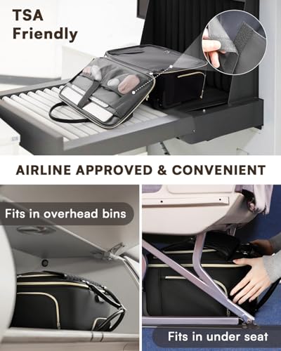 Arcoyard Rolling Laptop Bag, Briefcase for Women with Wheels, Black