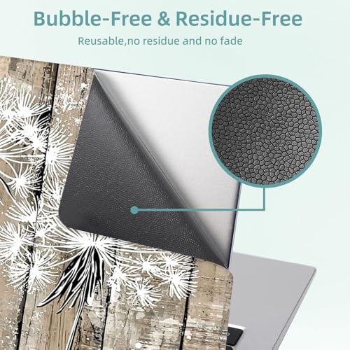 Universal Laptop Skin Decal, 3-Piece Vinyl Protector for 12 13 14 15.6" Notebook, Waterproof Anti-Scratch, Easy Trim & Bubble-Free Finish, Two Dandelions - color: Two Dandelions