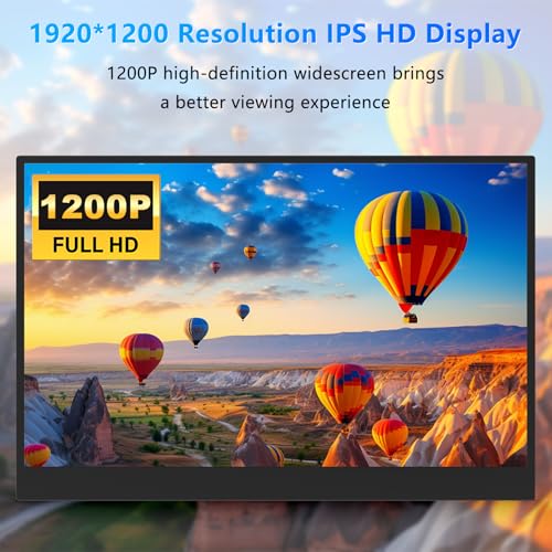 15.3 Inch Portable Monitor FHD 1200P 60Hz IPS,USB-C External Second Screen, Compatible with Laptop, PC, Mac & Phone, Travel Display for Office Work - size: 15.3inch