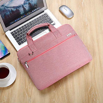 Voova Laptop Bag 15.6 Inch, 360° Protective Computer Case Sleeve Compatible with MacBook Air 15, MacBook Pro 15/16, 15-16” Lenovo Asus Acer Dell Hp, Waterproof Slim Briefcase for Women, Pink - color: Pink, size: 14-15.6 inch