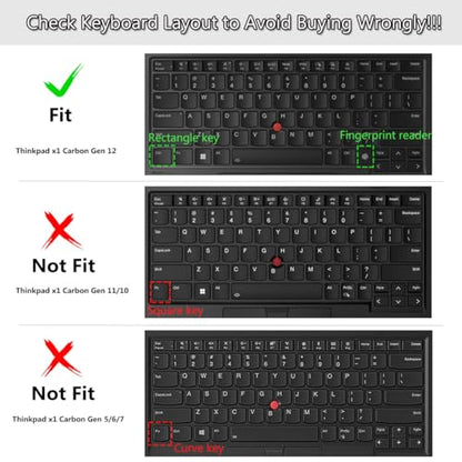 Keyboard Cover Skin for Lenovo ThinkPad X1 Carbon Gen 13 / Gen 12 Laptop | Lenovo Gen 13 12 ThinkPad X1 Carbon 14" Keyboard Protector(NOT fit for ThinkPad X1 Carbon 11th 10th 9th 8th 6th 5th) - color: Clear