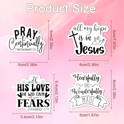 Bible Verse Religious Stickers - 100 Pcs Christian Water Bottle Stickers, Motivational Waterproof Scrapbook Sticker, Vinyl Decals for Luggage Laptop Journal - style: Bible