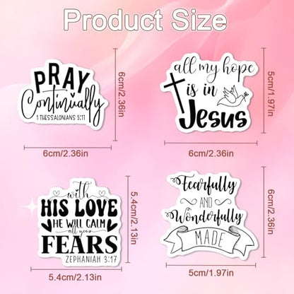 Bible Verse Religious Stickers - 100 Pcs Christian Water Bottle Stickers, Motivational Waterproof Scrapbook Sticker, Vinyl Decals for Luggage Laptop Journal - style: Bible