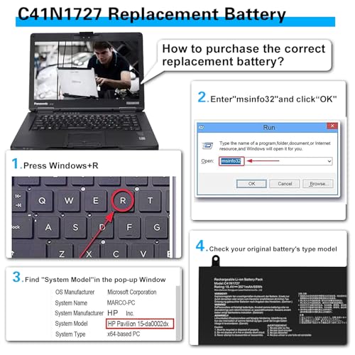C41N1727 55Wh Laptop Battery Replacement for Asus Zephyrus M GM501 GM501G GM501GM GM501GS ROG GU501 GU501G GU501GM GM501G-SEI006T GM501GS-EI015T GU501GM-BI7N8 GM501GM-EI005T GM501GS-EI003T Notebook