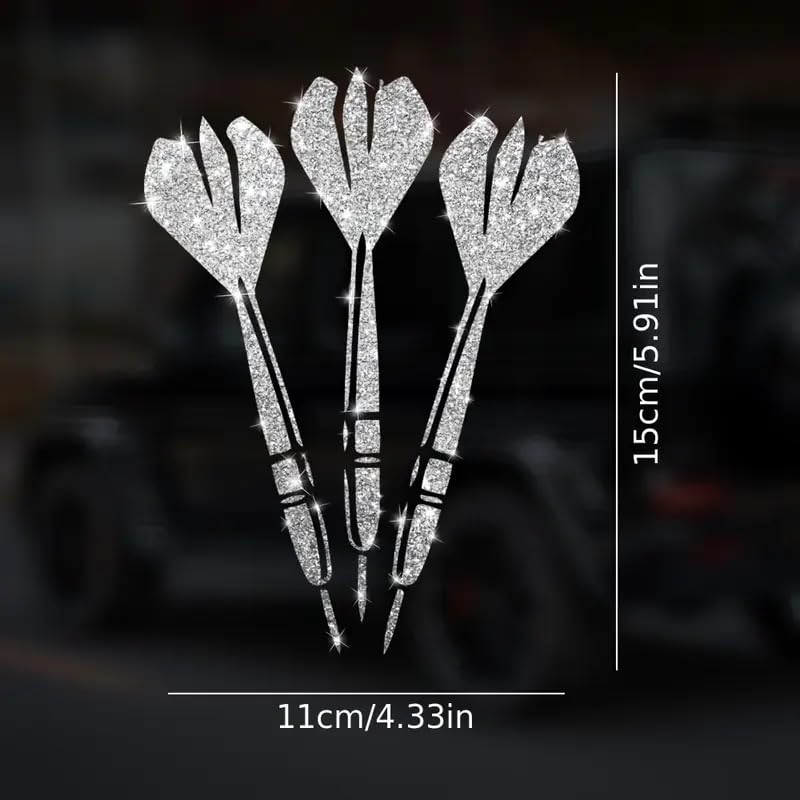 2pcs Darts Flower Sparkling Sunflower Self-Adhesive PVC Rainbow Glittery Decal Sticker for Cars, Laptops, Trucks, Motorcycles Wall Window Luggage Scratch Cover Door Multi-Surface Decor Sticker
