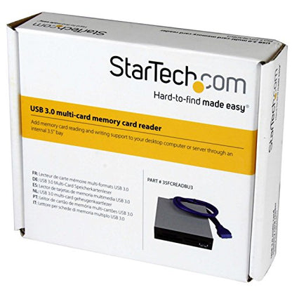 StarTech Internal Card Reader USB 3.0 UHS-II 3.5in Bay, TAA (35FCREADBU3) | SD/microSD/SDHC/SDXC, CompactFlash, Memory Stick, Multi-card, 20-pin header, Windows/macOS - size: Multi-Card, style: USB 3.0