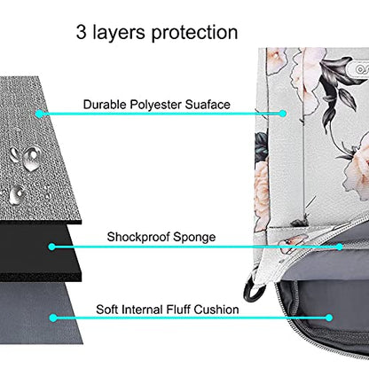 MOSISO Laptop Shoulder Bag for Women, 13-14 inch Computer Bag | Compatible with MacBook Neo 13/ Air 13/13.6/ Pro 13/14, 13.3 inch Camellia Sleeve with Adjustable Depth at Bottom, Grey - color: Grey, size: 13.3 inch