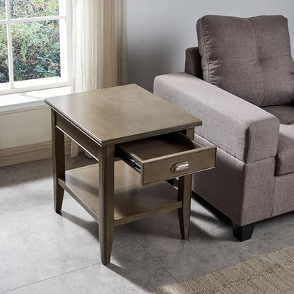 Leick Home Laurent End Table, 24", Smoke Gray - color: Gray / Pewter