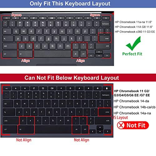 HP Keyboard Cover for 11A G8/G8 EE Chromebook, 11a-na0010nr, 11a-na0021nr, 11a-na0030nr, 11a-na0040nr, 11a-na0050nr, 11a-na0060nr - Black - color: Black