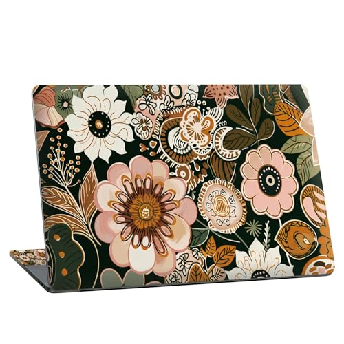 Universal Laptop Skin Sticker with 2 Wrist Pad Skins, Waterproof Scratch Resistant Vinyl Laptop Cover Decal, Cut to Fit for 11–15.6 Inch MacBook HP Dell Lenovo, Art Flower - color: Art Flower