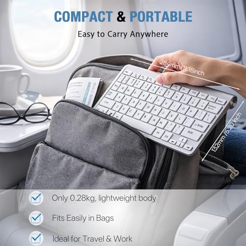 Wireless Keyboard, 78 Keys 2.4G Bluetooth Thin Lightweight Silent Keyboard for Laptop/PC/Tablet/Desktop/Smart TV - color: Silver