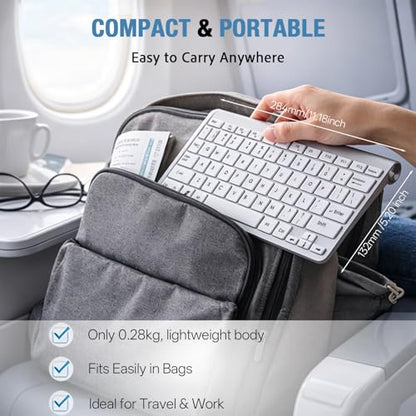 Wireless Keyboard, 78 Keys 2.4G Bluetooth Thin Lightweight Silent Keyboard for Laptop/PC/Tablet/Desktop/Smart TV - color: Silver