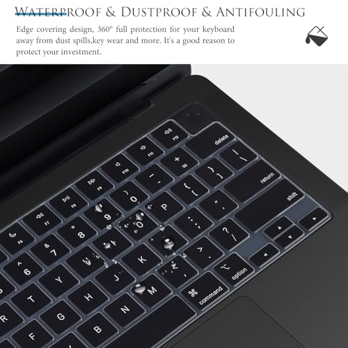Keyboard Cover for 2026-2021 MacBook Pro 14 inch M5 M4 M3 M2 M1 Pro/Max Chip A3426 A3427 A3434 A3112 A3401 A3185 A2918 A2992 A2779 A2442, MacBook Pro 16 inch A3428 A3429 A3403 A3186 A2991 A2780 Skin - color: Black-English, size: MacBook Pro 14" 16" 2021+