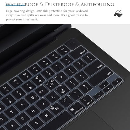 Keyboard Cover for 2026-2021 MacBook Pro 14 inch M5 M4 M3 M2 M1 Pro/Max Chip A3426 A3427 A3434 A3112 A3401 A3185 A2918 A2992 A2779 A2442, MacBook Pro 16 inch A3428 A3429 A3403 A3186 A2991 A2780 Skin - color: Black-English, size: MacBook Pro 14" 16" 2021+