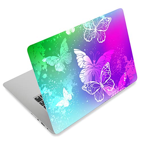 Laptop Skin Sticker Decal,12" 13" 13.3" 14" 15" 15.4" 15.6" Laptop Skin Sticker Protector Cover for Toshiba Hp Samsung Dell Apple Acer Leonovo Sony Asus Laptop Notebook (White Butterflies) - color: White Butterflies