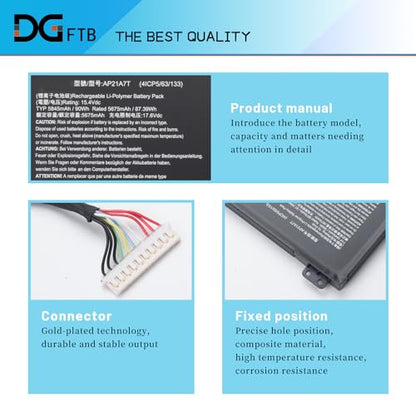 DGFTB AP21A8T AP21A7T Laptop Battery for Acer Predator Helios 300 PH317-56-78LY PH315-55-72EA PH315-55-770K PH315-55-965Z PH317-56-78SM PH315-55-78L7 Nitro 5 AN517-55-50NF (15.4V 90Wh/5845mAh)
