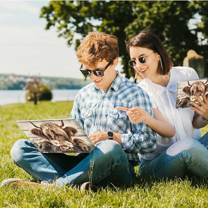 Universal Laptop Skin Sticker with 2 Wrist Pad Skins, Waterproof Scratch Resistant Vinyl Laptop Cover Decal, Cut to Fit for 11–15.6 Inch MacBook HP Dell Lenovo, Daisy Highland Cattle - color: Daisy Highland Cattle