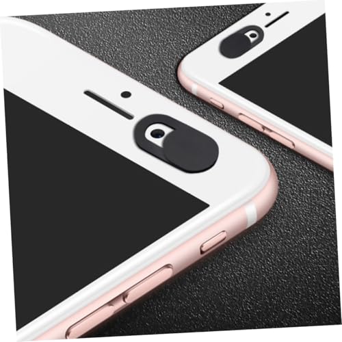 Toddmomy 9pcs Webcam Cover Privacy Protective Slide Camera Shield for Laptop Phone Computer with Metal Oval White Black for Visual Security