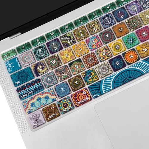 Silicone Keyboard Cover for MacBook Air 13 inch 2021 2020 Model A2179 A2337 M1 Chip, Bohemian - color: Bohemian