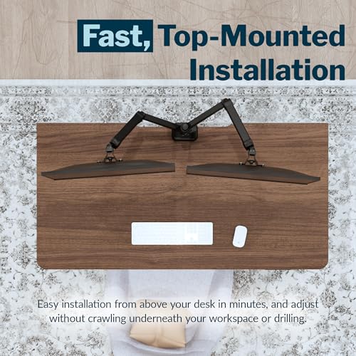 Vari Dual Monitor Arm Series 2 – VESA Compatible Monitor Mount for 2 Screens (27” & 19.8 lbs Each)– Adjustable 360° Rotation, Cable Management. Ergonomic Height Adjustment - size: Dual-Monitor Arm
