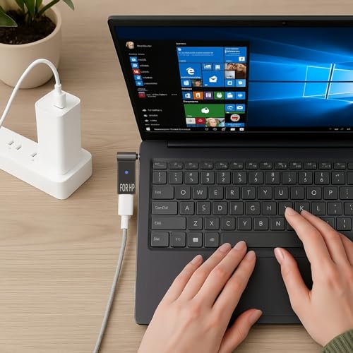 USB C to 4.5mm Laptop Charging Adapter, Female Type C to Male DC 4.5 x 3.0mm(0.6mm) Jack Plug Converter 100W PD Power Connector for H.P Notebook Probook Elitebook f233wm f211wm ENVY 13 15 17 laptop