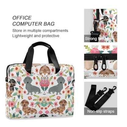 Dachshund Print Laptop Case 15.6 inch Computer Bag | Waterproof Laptop Briefcase Laptop Bag for Women & Men - color: Dachshund