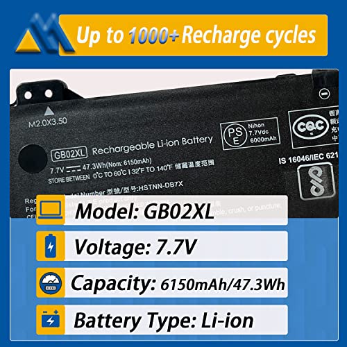 GB02XL l42583-002 Laptop Battery Replacement for HP Chromebook X360 14A 14-DB 11 G8 G7 G1 G2 EE/Chromebook 11A G8 G5 G6 EE/Chromebook 14 G5 14-DB0051CL Series hstnn-ub7m L42583-005 L42550-271 - size: 9.76*3.70*0.21 inch GB02XL