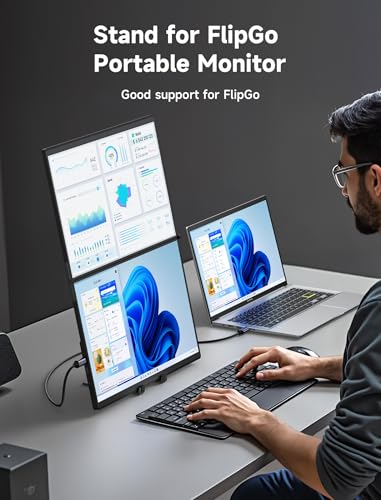 JSAUX Portable Monitor Stand for FlipGo, 13.5", 15.6" and 16" Screens | Quick-setup, lightweight stand mount for FlipGo and 13.5, 15.6 or 16-inch portable monitors; ideal for travel and desks