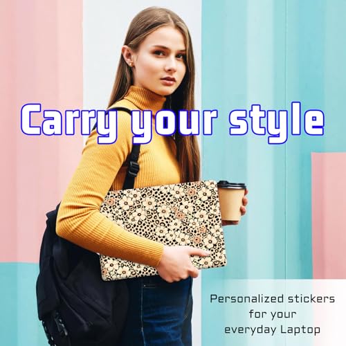 Universal Laptop Skin Sticker Decal, Compatible with MacBook HP Dell Lenovo 12"-15.6", Reusable Vinyl Notebook Cover 3PCS Set, High-Recognition Film-Leopard Print Florals - color: Leopard Print Florals