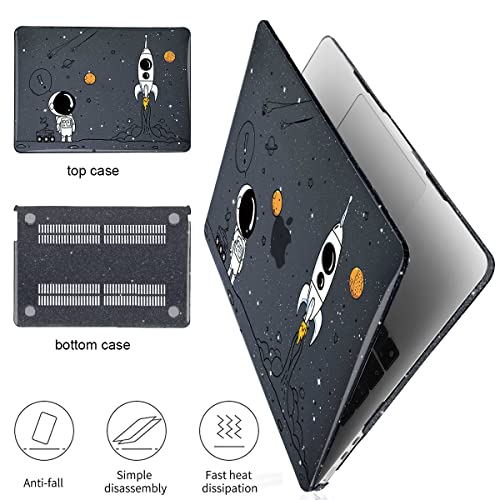 for 2026 MacBook Air 13 Inch Case M5 A3449 M4 A3240 M3 A3113 M2 A2681 2022 2023 2024 2025 Release, Printed Plastic Hard Shell Case Cover for Mac Air 13.6 M5 Touch ID, Astronauts & Spacecraft - color: Astronauts & Spacecraft