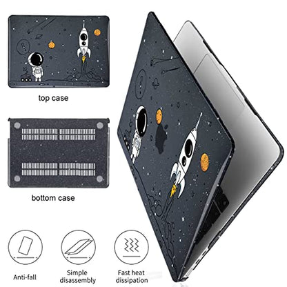 for 2026 MacBook Air 13 Inch Case M5 A3449 M4 A3240 M3 A3113 M2 A2681 2022 2023 2024 2025 Release, Printed Plastic Hard Shell Case Cover for Mac Air 13.6 M5 Touch ID, Astronauts & Spacecraft - color: Astronauts & Spacecraft