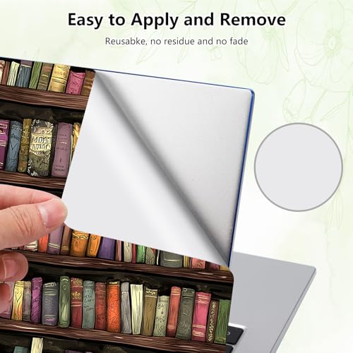 Laptop Skin Sticker Decal, Universal Reusable Vinyl Laptop Cover for 12" 13" 13.3" 14" 15" 15.4" 15.6" Notebook PC, Waterproof Scratch-Resistant with 2 Wrist Pads, Easy to Apply & Remove,Art Bookshelf - color: Art Bookshelf