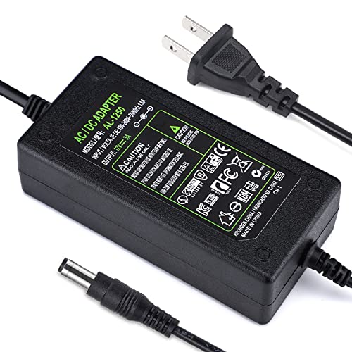 TOBWOLF DC 12V 3A Power Adapter, 36W AC 100-240V US Plug with 4.6FT Cord | 5.5mm × 2.1mm DC Plug, AC to DC Transformers, Switching Power Supply for LED Strip Lights, CCTV Cameras & Wireless Routers - size: 12V 3A