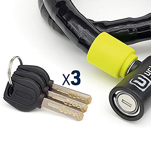 Urban UR5100 Phyton Cable Lock, Reinforced Steel Cable with Very Flexible Articulated Shielding, High Security Lock, Anti Theft Armored Cable for Motorcycle, Electric Bicycle, Scooter, 100cm/3,3ft