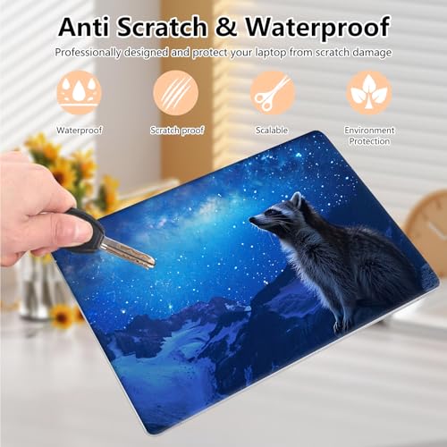 Laptop Skin Sticker Decal 15.6 Inch,12 13 13.3 14 15 15.6 in Laptop Netbook Skins for Notebook,Art Decal Removable Waterproof Scratch Resistant,Universal Vinyl Cover,Blue Galaxy Raccoon - color: Blue Galaxy Raccoon