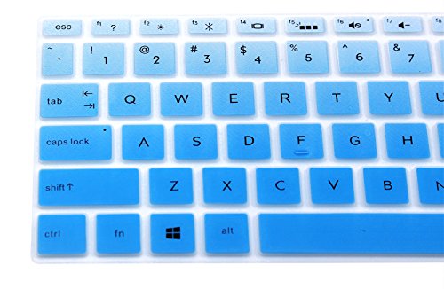 Silicone Keyboard Skin Compatible for 15.6" HP Pavilion x360 15-br075nr, Pavilion 15-cc 15-cb Series 15-cc010nr 15-cb010nr, HP Envy x360 15m-bp 15m-bq Series, HP Envy 17.3" 17m-ae011dx (Ombre Blue) - color: Ombre Blue