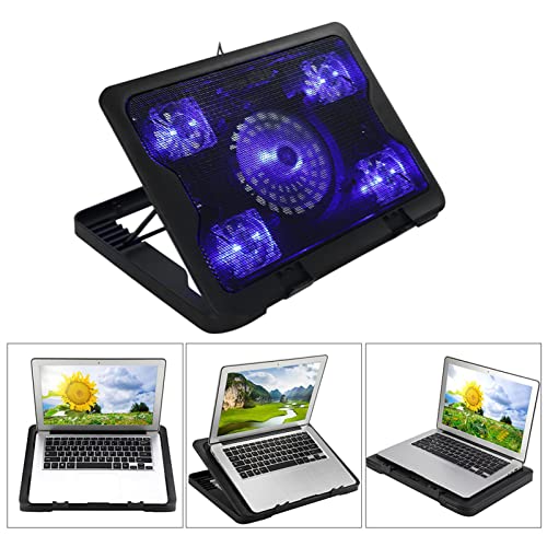 Portable Ultra Slim Silent Laptop Notebook Cooling Pad USB Powered Silent with 5 Fans Led Computer Components Tablets Laptops and Peripherals