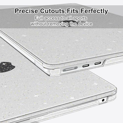 B BELK Compatible with MacBook Pro 14 inch Case M5 2026-2021 M4 M3 M2 M1 A3426 A3427 A3434 A3112 A3185 A3401 A2918 A2992 A2779 A2442, Plastic Hard Shell+Keyboard Cover+Screen Protector, Sparkly Clear - color: Sparkly Clear