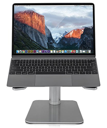 Mount-It! Adjustable Height Laptop Stand for Desk, Ergonomic Laptop Riser for 11–15 Inch Laptops, Tilted Desktop Lift with Anti-Slip Platform, Up to 33 lbs