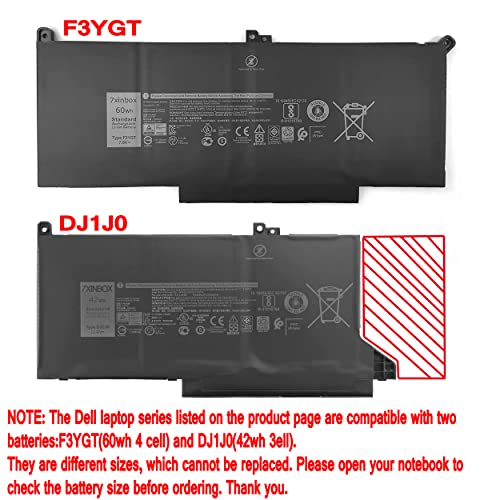 11.4V 42Wh DJ1J0 PGFX4 ONFOH Repalcement Laptop Battery for DELL Latitude 12 7000 7280 7380 7480 Tablet