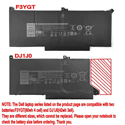 11.4V 42Wh DJ1J0 PGFX4 ONFOH Repalcement Laptop Battery for DELL Latitude 12 7000 7280 7380 7480 Tablet
