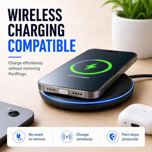 USB C Dust Plugs 10 Pack with Cleaning Brush, Charging Port Covers, Clear | Helps block dust, lint and debris, helps support reliable charging, snug low profile fit, durable flexible construction - color: Clear