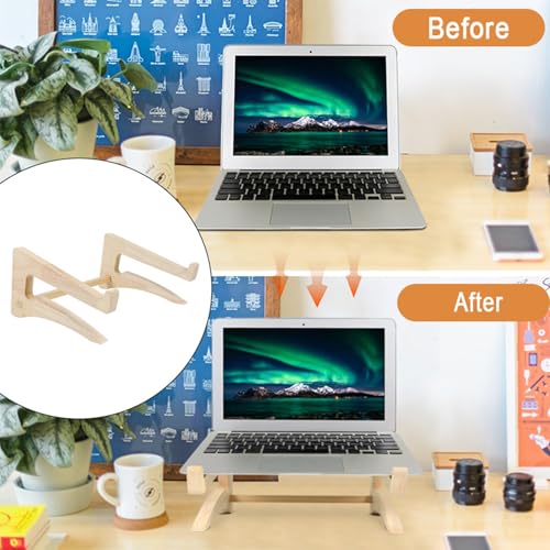 UI U & I Laptop Stand Riser, Portable and Adjustable Stand, for Notebook up to 13-17 Inch, Wood - size: big