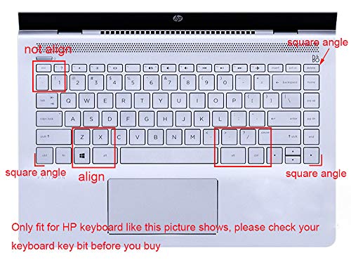 Keyboard Cover Compatible 2019 2018 14 inch HP Laptop Pavilion x360 14M-BA 14M-BA011DX 14M-BA014DX 14M-CD 14-BF 14M-BW 14-BW065BR 14-CM 14-CF Series (esc Delete ctrl Keys are Square Angles) (Mint) - color: Mint
