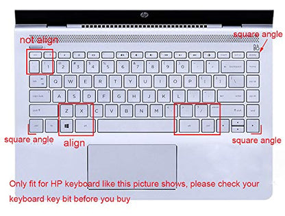 Keyboard Cover Compatible 2019 2018 14 inch HP Laptop Pavilion x360 14M-BA 14M-BA011DX 14M-BA014DX 14M-CD 14-BF 14M-BW 14-BW065BR 14-CM 14-CF Series (esc Delete ctrl Keys are Square Angles) (Mint) - color: Mint