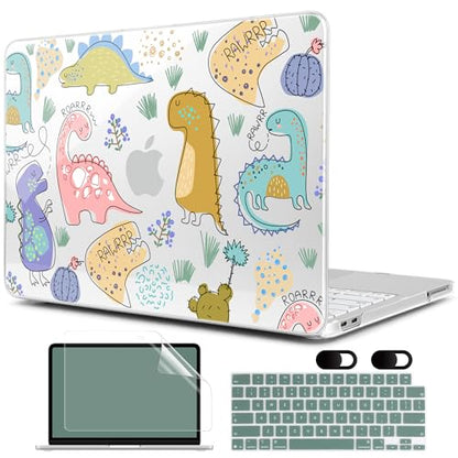 MEEgoodo Printed Case for New MacBook Neo 13 inch 2026 Release(Fit Model A3404), Laptop Hard Shell Cases with Keyboard Skin & Screen Protector & Webcam Covers, Funny Kids Dinosaurs - color: Funny Kids Dinosaurs