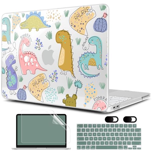MEEgoodo Printed Case for New MacBook Neo 13 inch 2026 Release(Fit Model A3404), Laptop Hard Shell Cases with Keyboard Skin & Screen Protector & Webcam Covers, Funny Kids Dinosaurs - color: Funny Kids Dinosaurs
